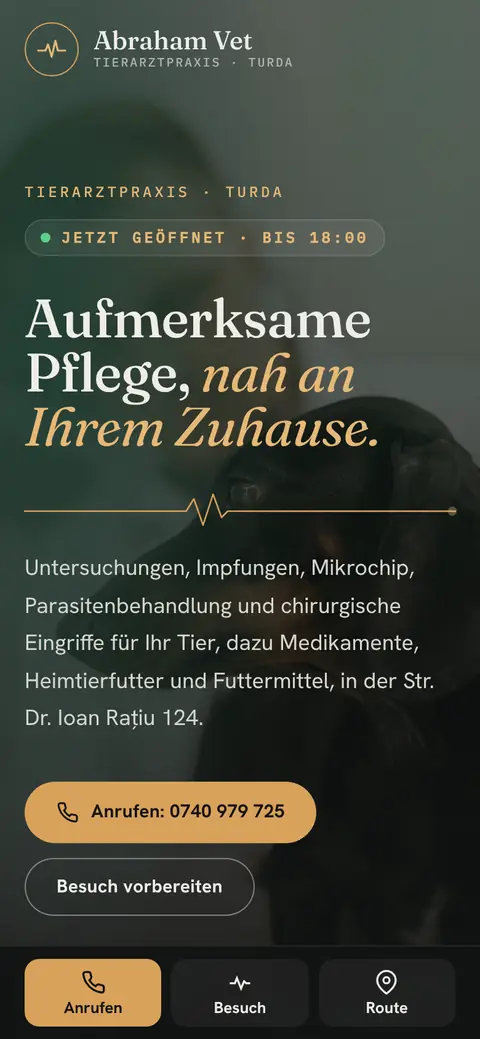 Abraham Vet auf dem Handy