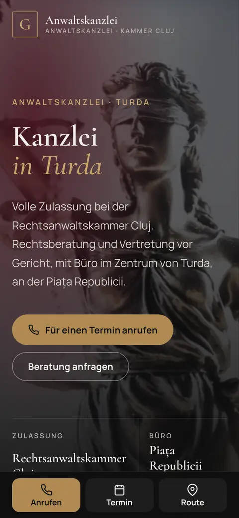Anwaltskanzlei auf dem Handy