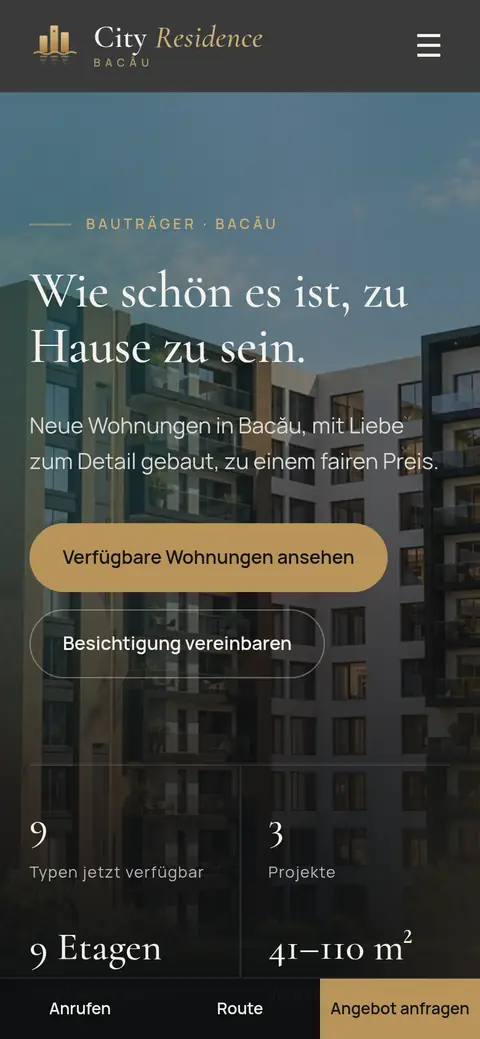 City Residence auf dem Handy