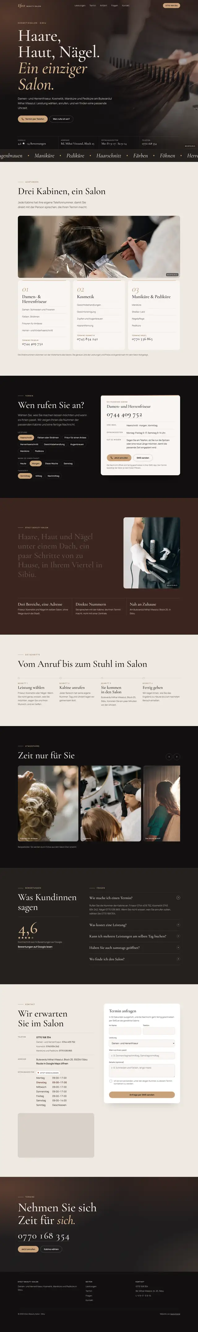 Ganze Seite von Efect Beauty Salon, Desktop