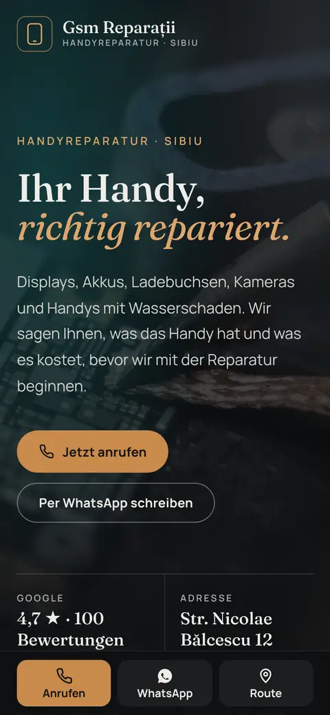 Gsm Reparații auf dem Handy