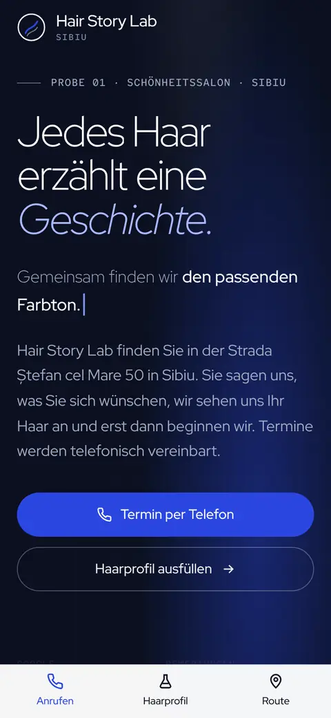 Hair Story Lab auf dem Handy