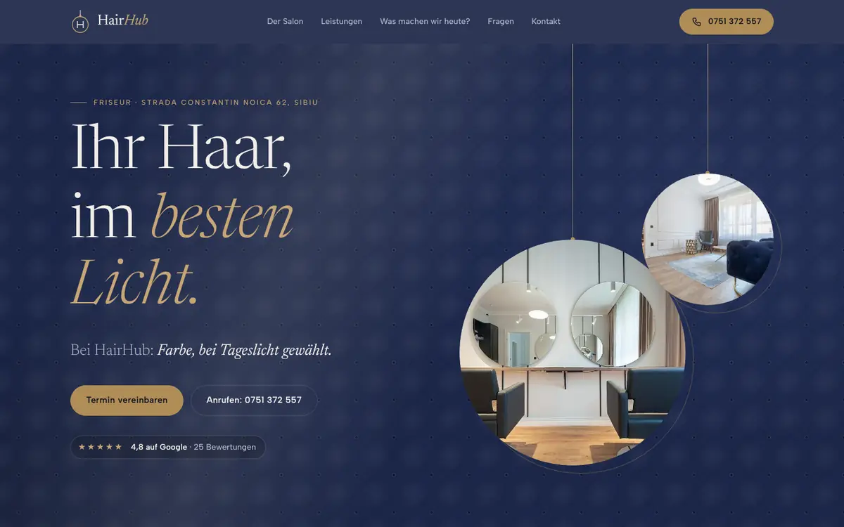 HairHub am Desktop