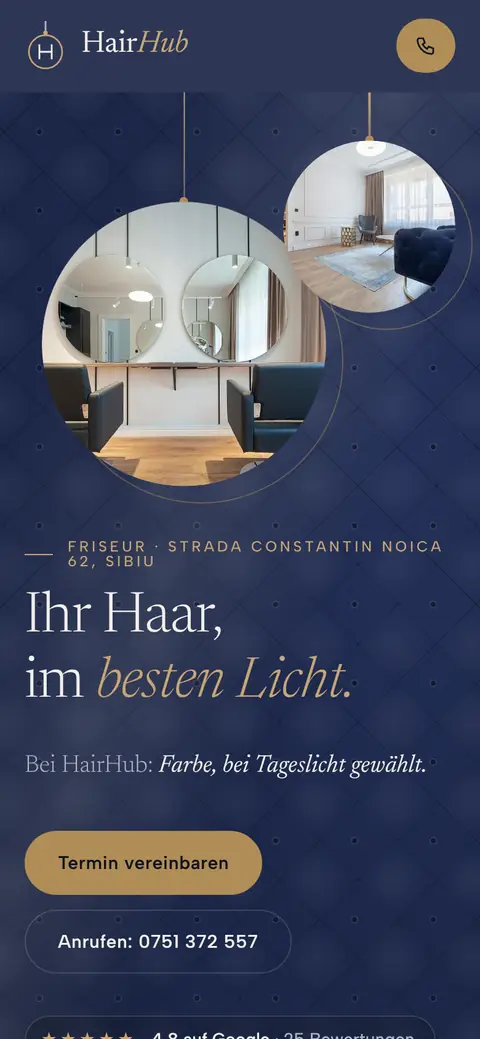 HairHub auf dem Handy