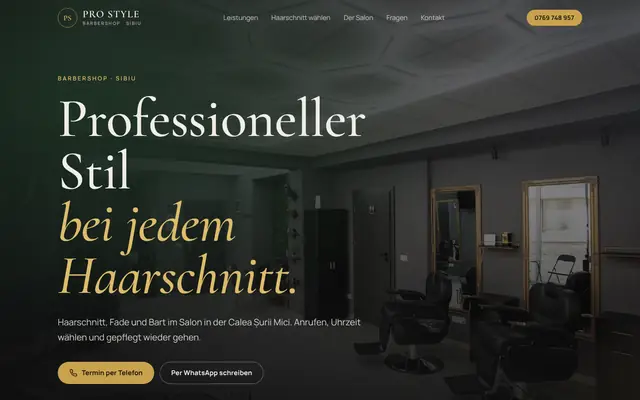 Website von Pro Style Salon