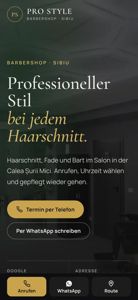 Pro Style Salon auf dem Handy