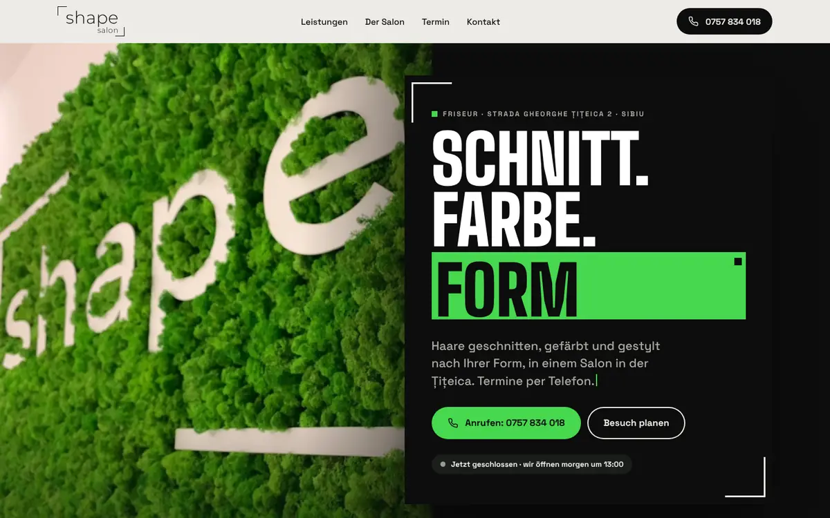 Shape Salon am Desktop