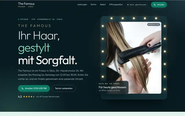 Website von The Famous
